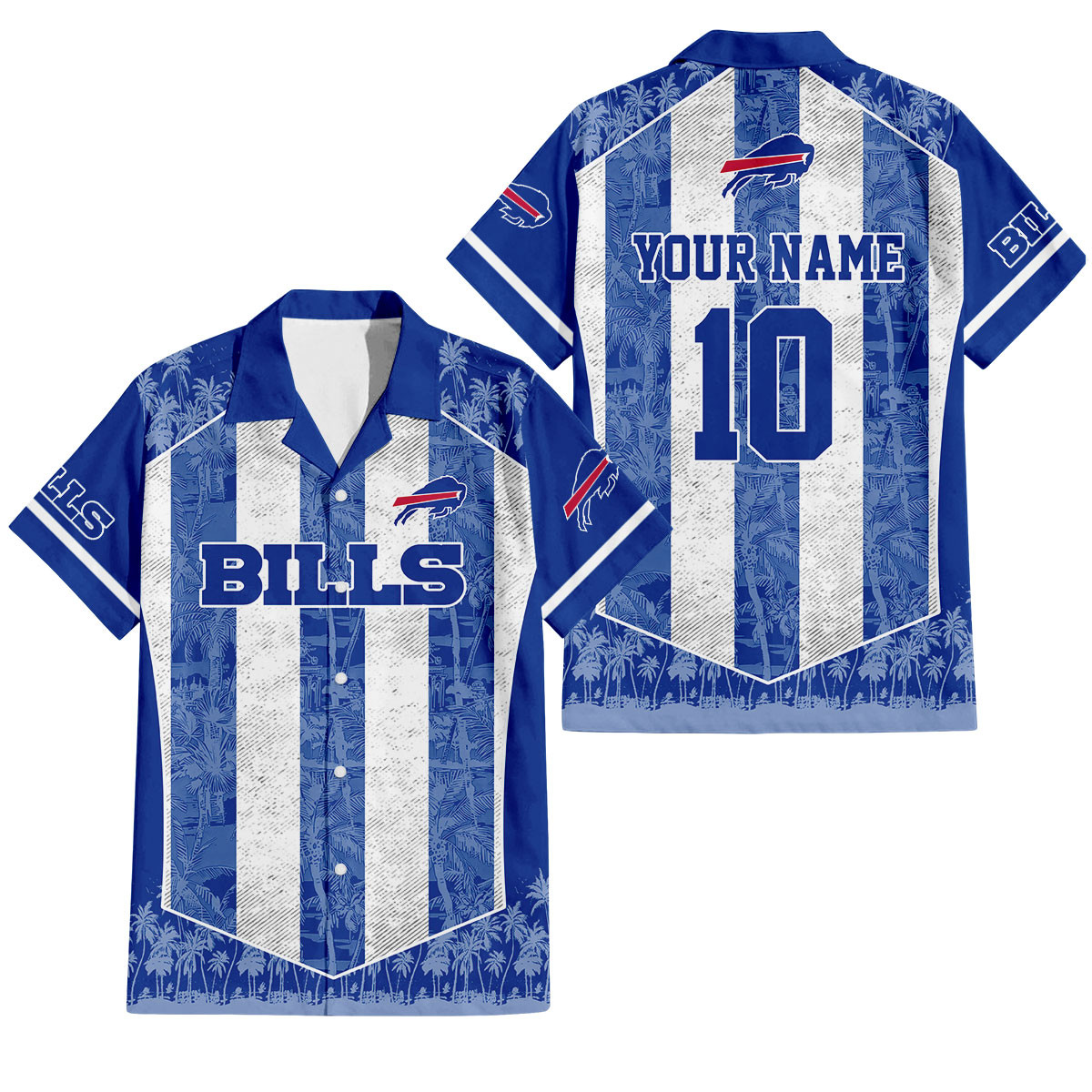 Buffalo Bills Palm Blitz Hawaiian Shirt