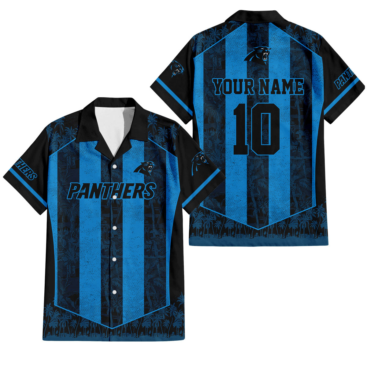 Carolina Panthers Palm Blitz Hawaiian Shirt
