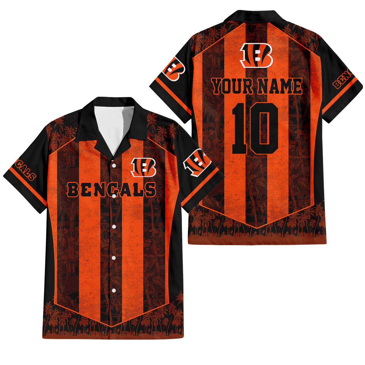 Cincinnati Bengals Palm Blitz Hawaiian Shirt