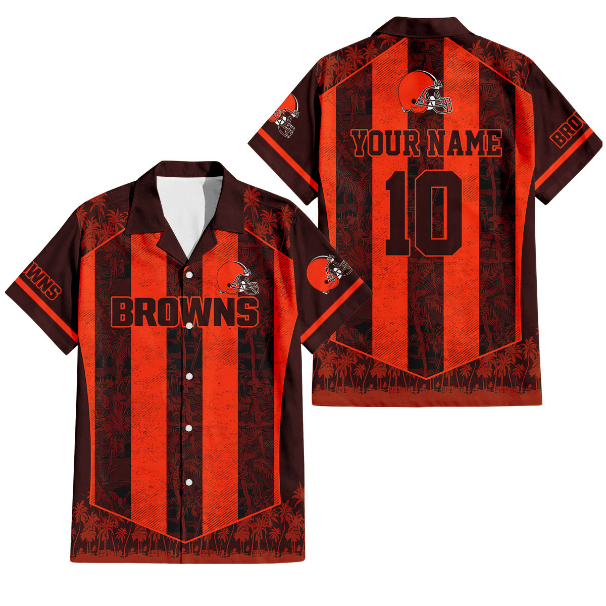 Cleveland Browns Palm Blitz Hawaiian Shirt