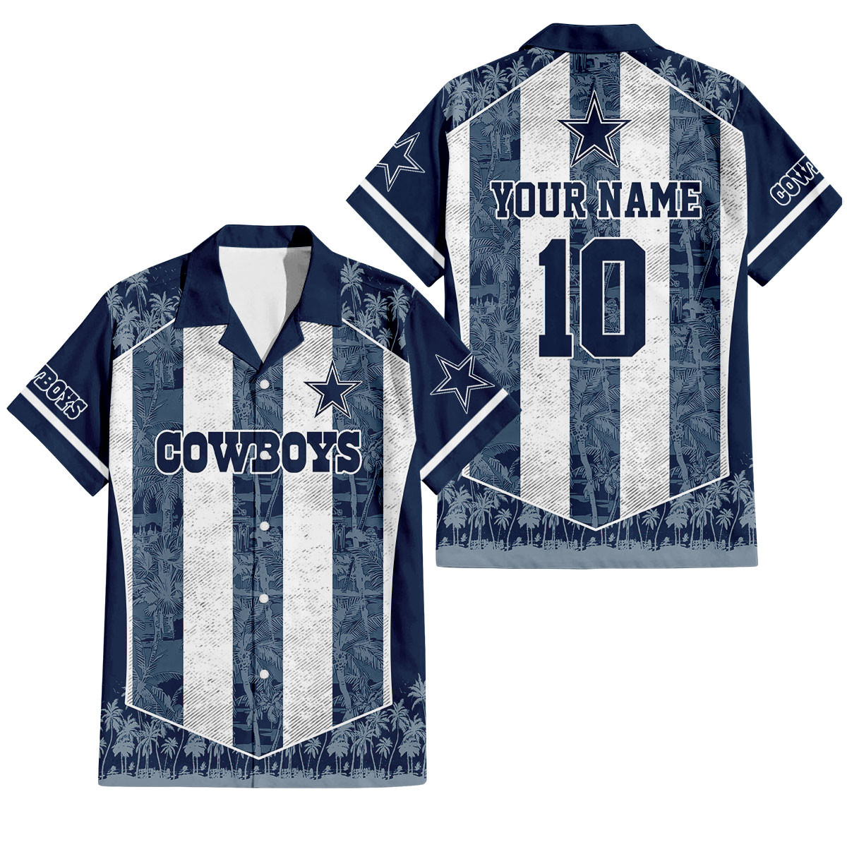 Dallas Cowboys Palm Blitz Hawaiian Shirt