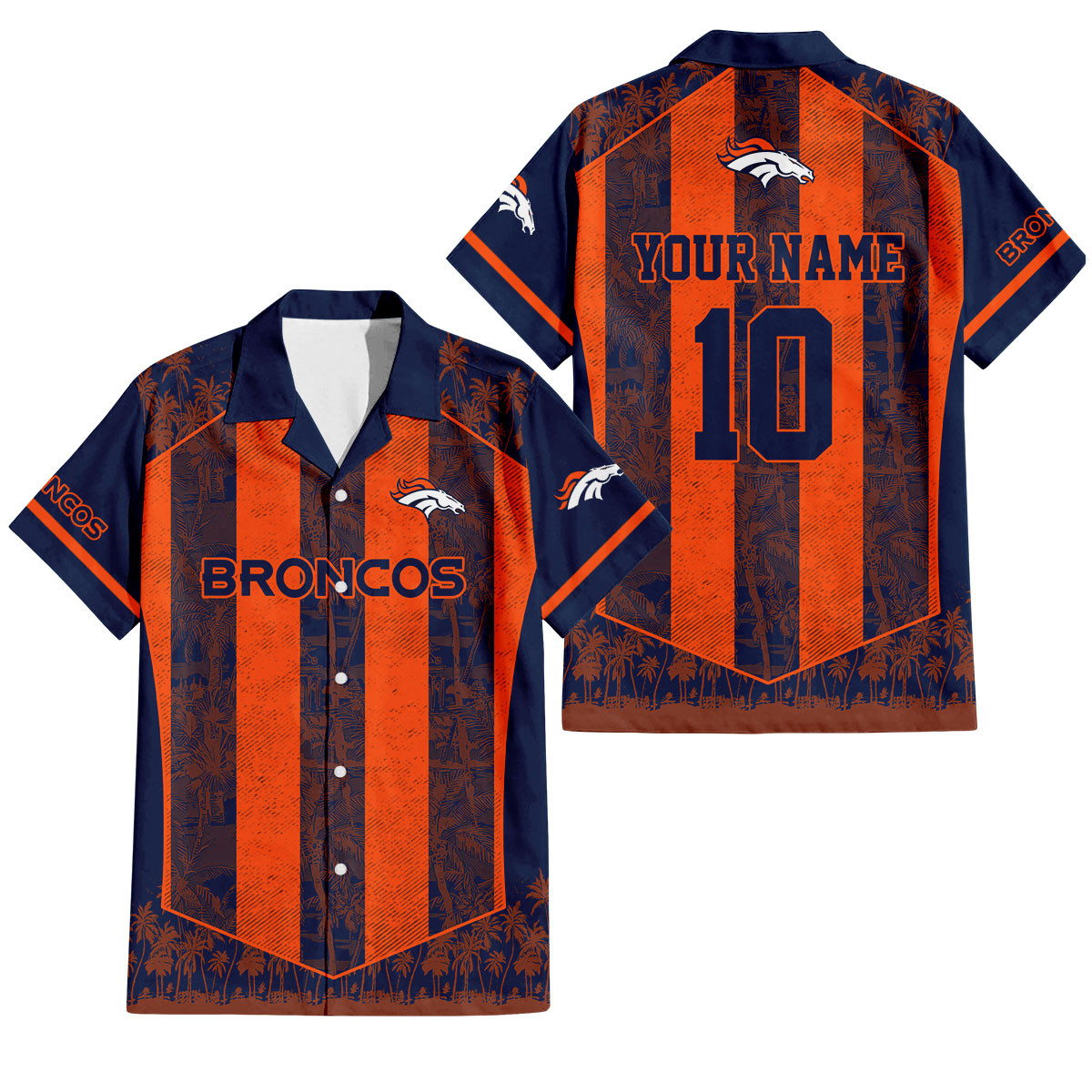 Denver Broncos Palm Blitz Hawaiian Shirt