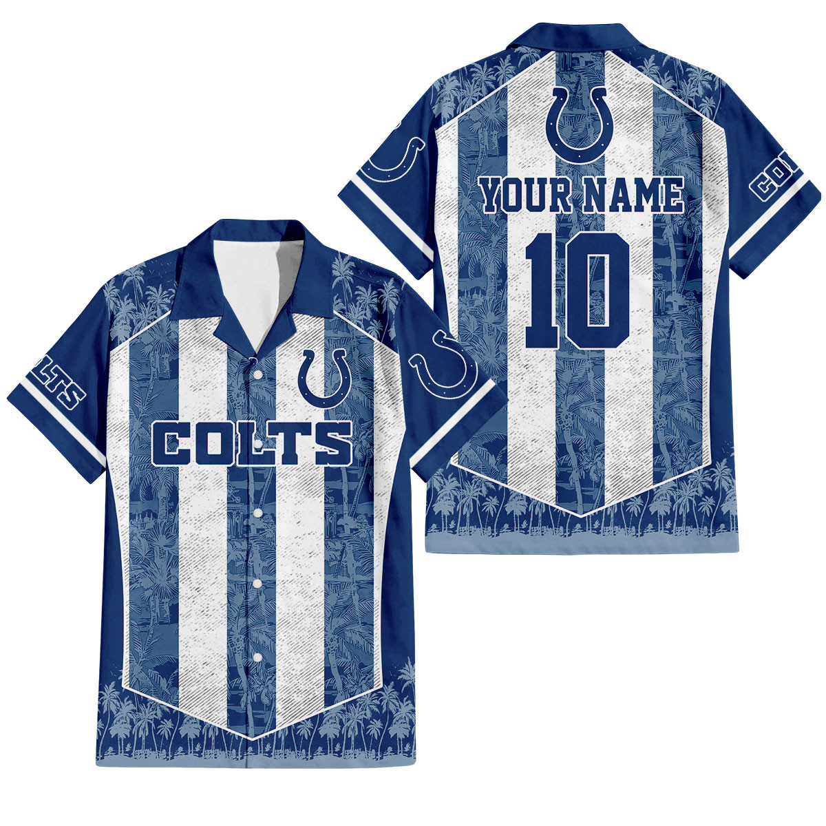 Indianapolis Colts Palm Blitz Hawaiian Shirt