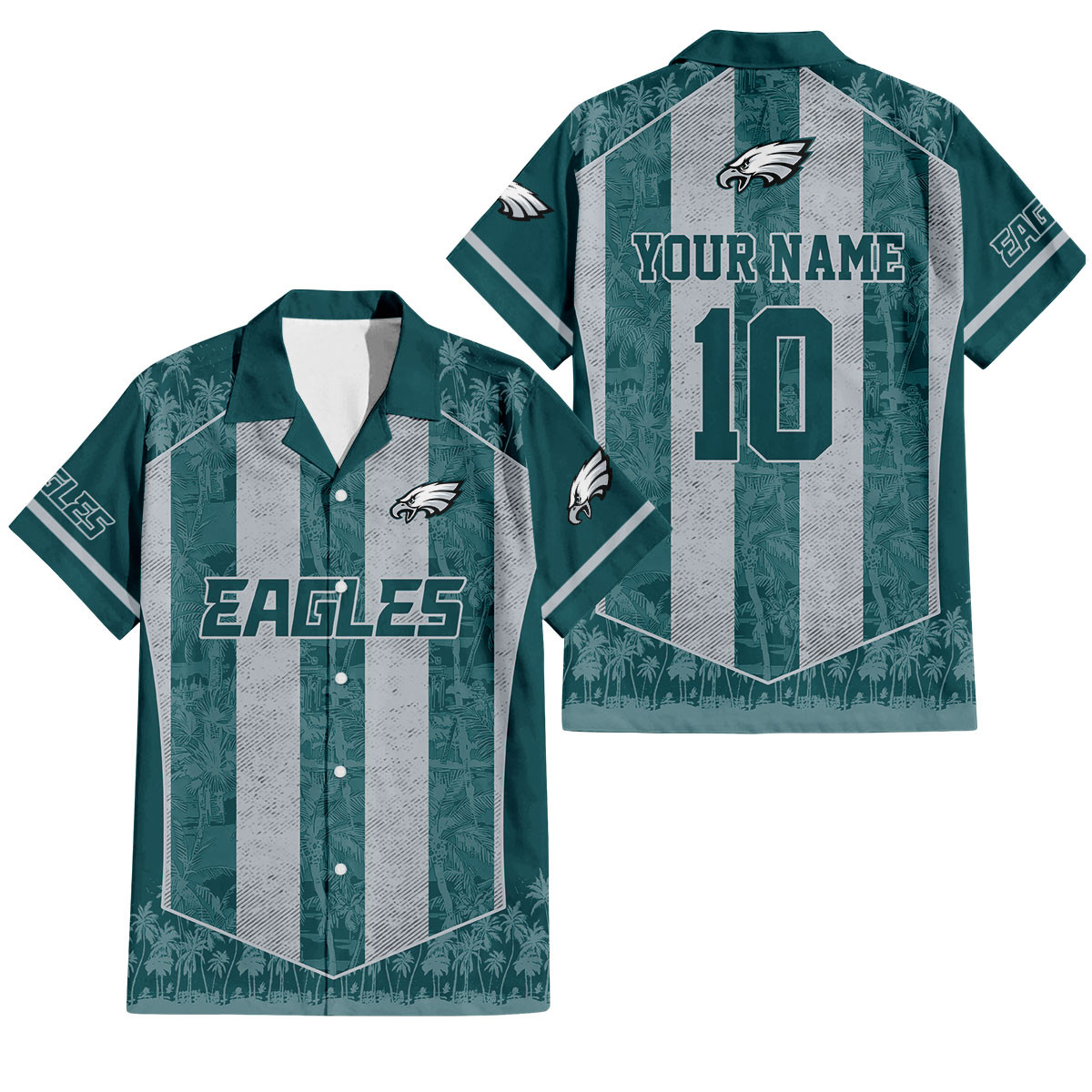 Philadelphia Eagles Palm Blitz Hawaiian Shirt