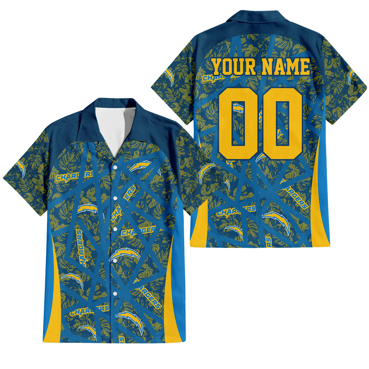 Los Angeles Chargers Aloha Storm Hawaiian Shirt
