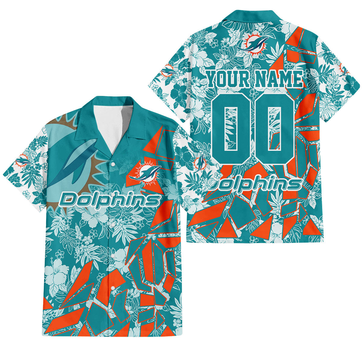 Miami Dolphins Petal Rush Hawaiian Shirt