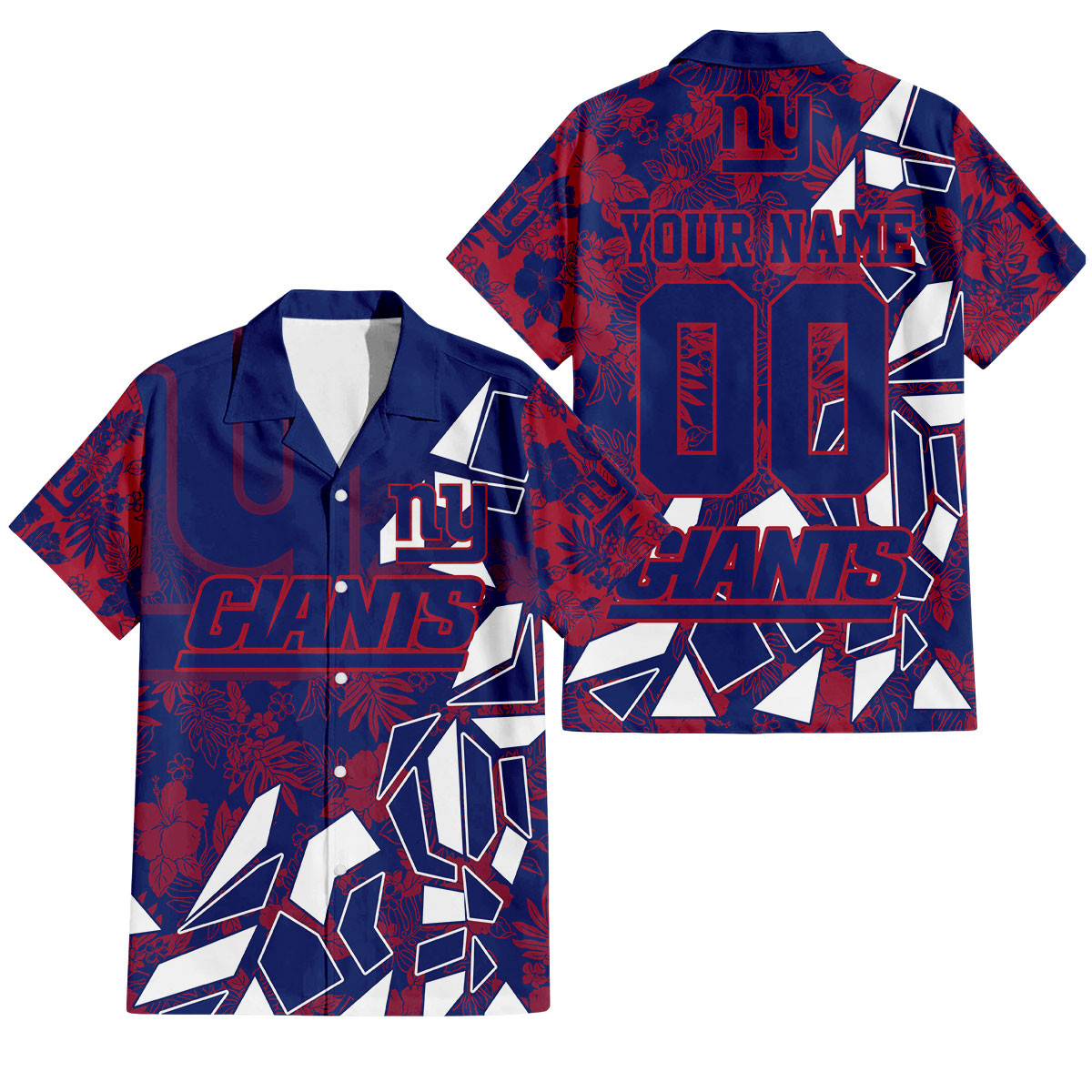 New York Giants Petal Rush Hawaiian Shirt