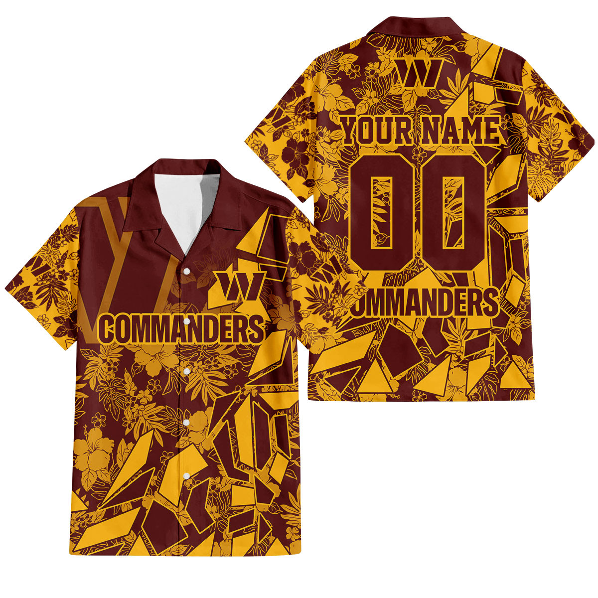 Washington Commanders Petal Rush Hawaiian Shirt
