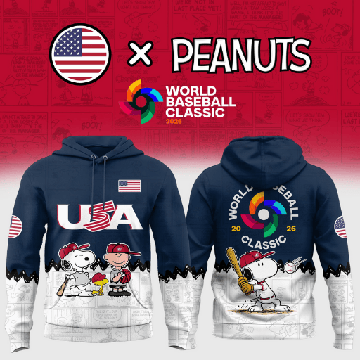 USA- Baseball Hoodie Peanuts WBC 2026