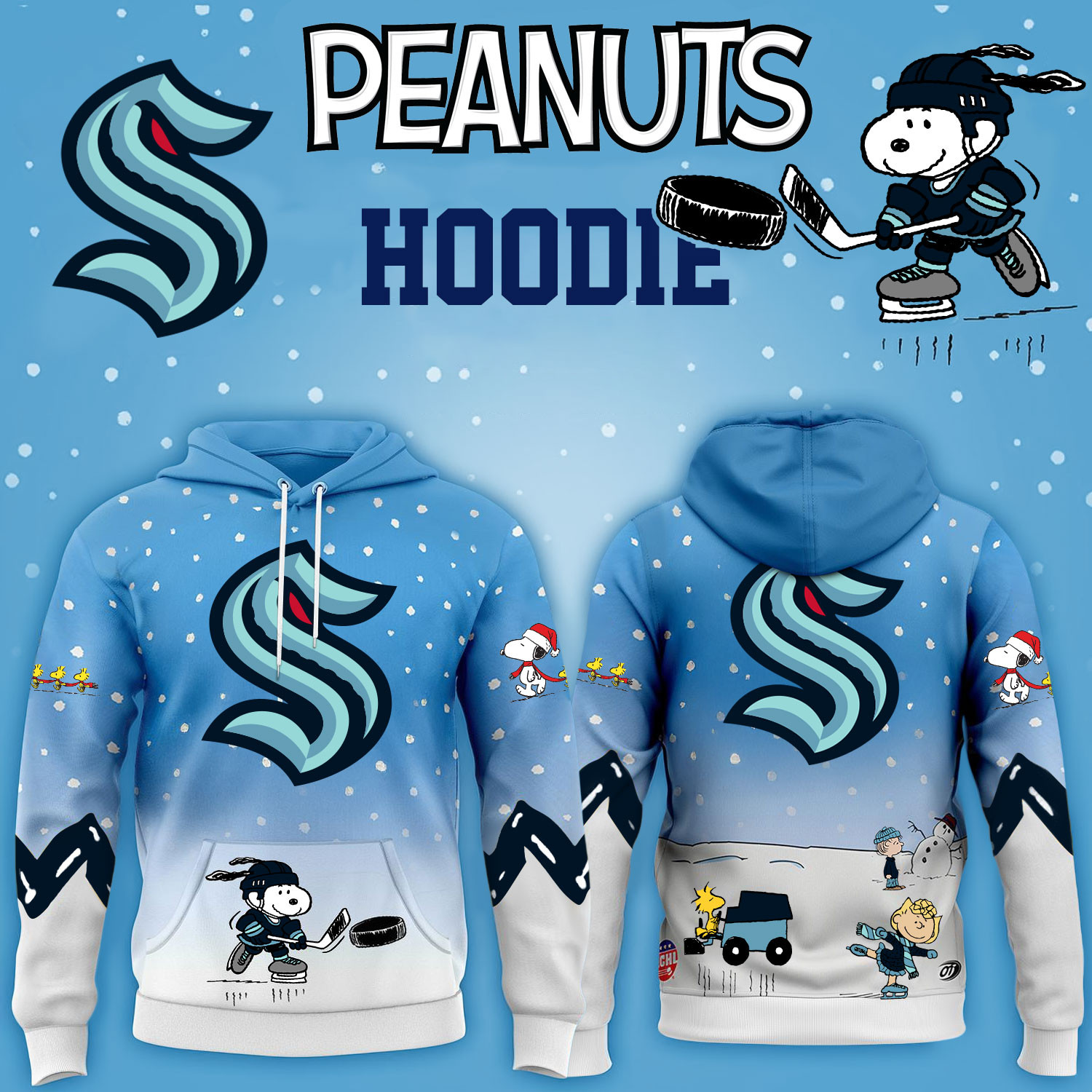 Seattle Kraken Hockey Peanuts Hoodie 2026 Limited Edition