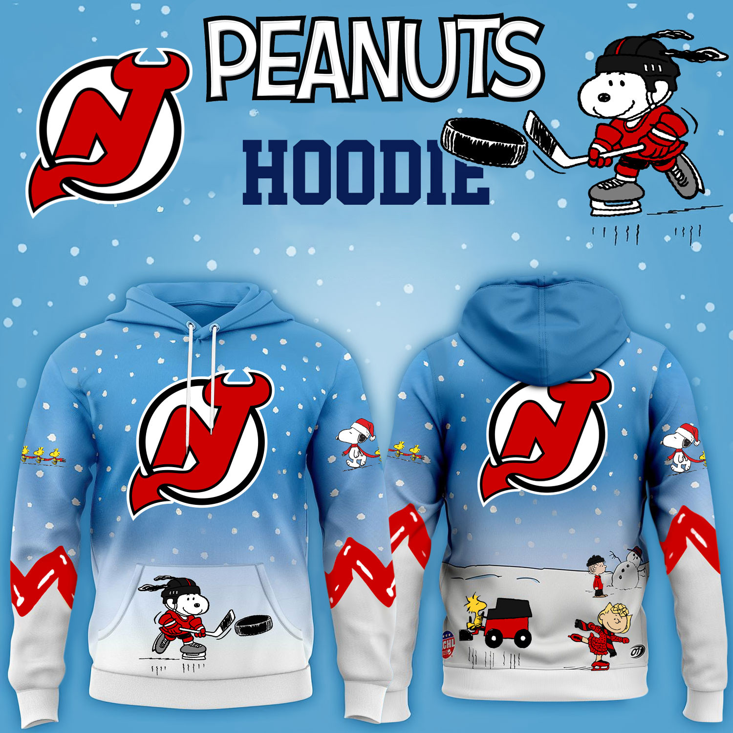 New Jersey Devils Hockey Peanuts Hoodie 2026 Limited Edition