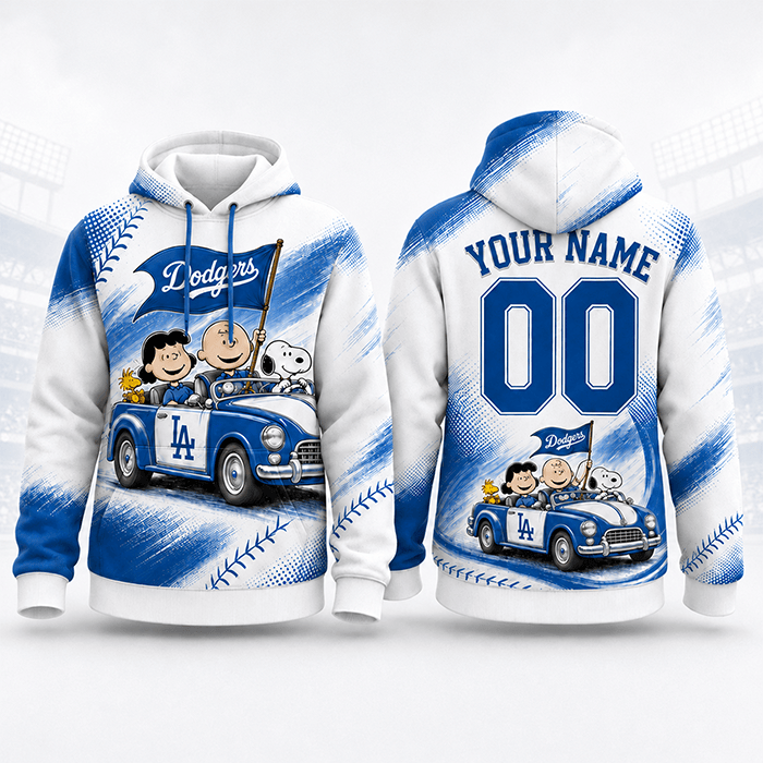Road to Dodger Stadium – Snoopy and Friends Personalized Edition - 3D Unisex Hoodie