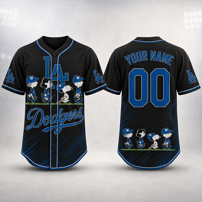 Through Every Era, Always Dodgers – Snoopy Legacy Personalized Edition - 3D Baseball Jersey