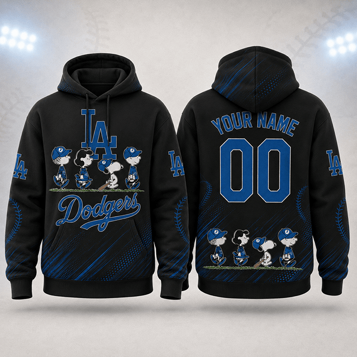 Through Every Era, Always Dodgers – Snoopy Legacy Personalized Edition - 3D Unisex Hoodie
