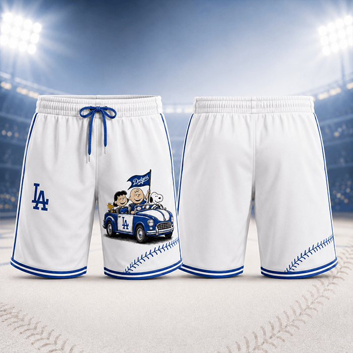 Every Inning, Every Memory, Together – Dodgers and Snoopy Road Trip Personalized Edition - 3D Men Short Pant
