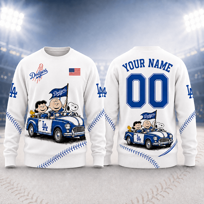 Every Inning, Every Memory, Together – Dodgers and Snoopy Road Trip Personalized Edition - 3D Sweatshirt