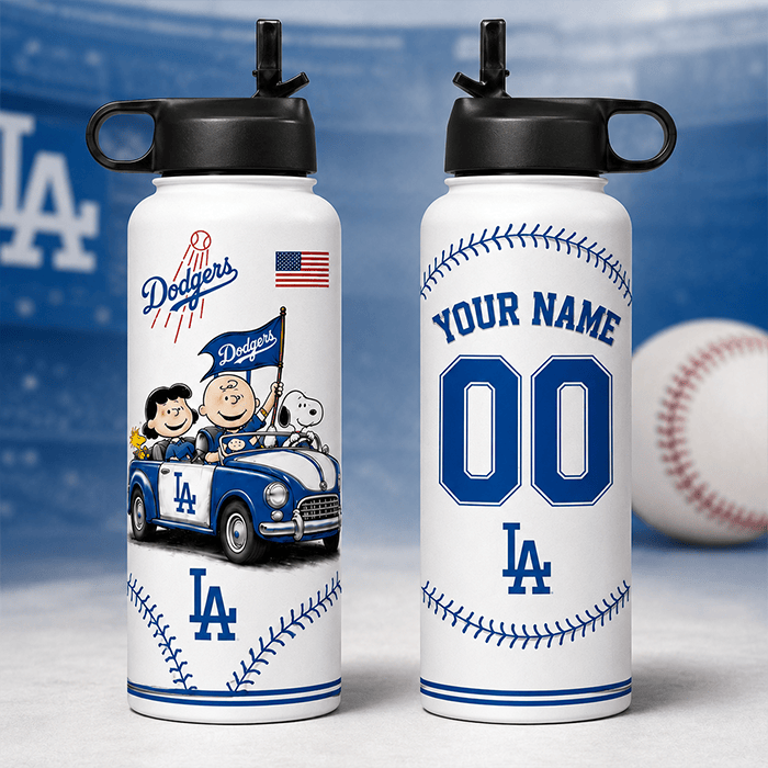 Every Inning, Every Memory, Together – Dodgers and Snoopy Road Trip Personalized Edition - 32oz Tumbler