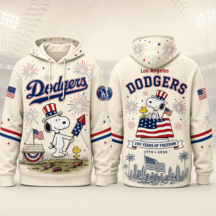 Snoopy x Dodgers – Born Free, Bleed Blue - 3D Unisex Hoodie