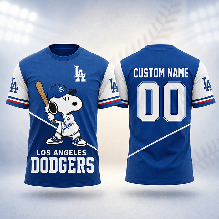 Snoopy x Dodgers – My Heart Belongs to Blue - Personalized - 3D Unisex T-Shirt