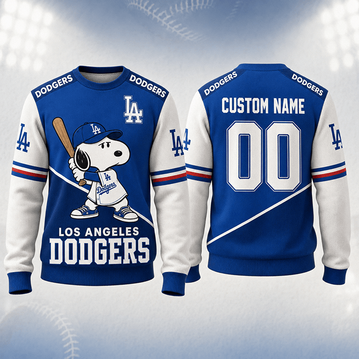 Snoopy x Dodgers – My Heart Belongs to Blue - Personalized - 3D Sweatshirt