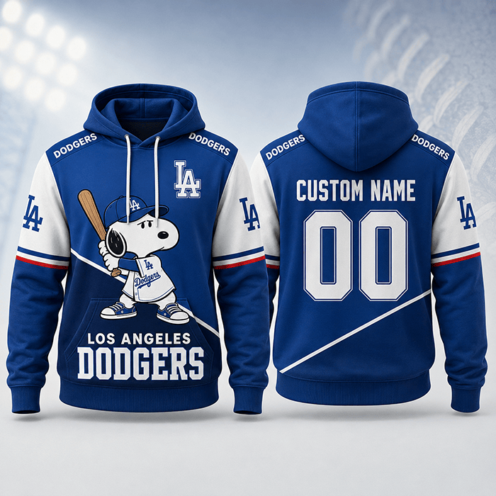 Snoopy x Dodgers – My Heart Belongs to Blue - Personalized - 3D Unisex Hoodie