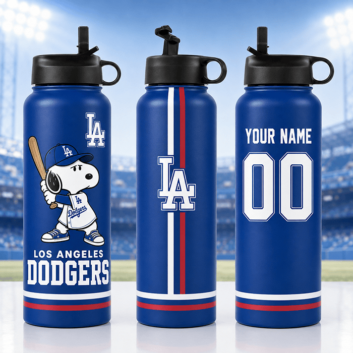 Snoopy x Dodgers – My Heart Belongs to Blue - Personalized - 32oz Tumbler
