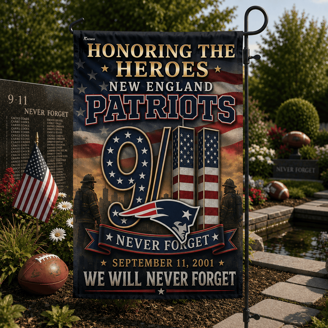 New England Patriots| Premium NFL Never Forget 9/11 Flag NY