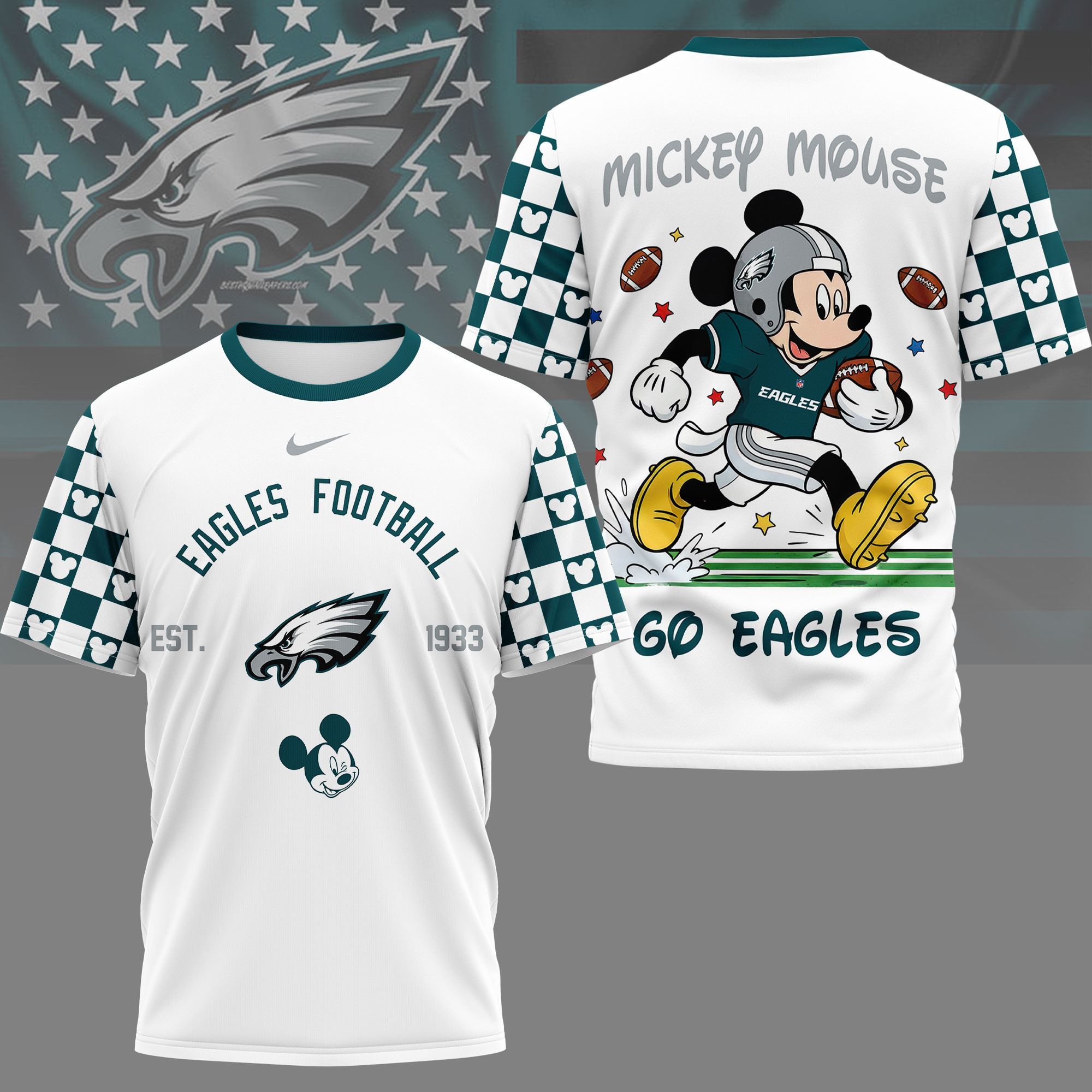 Philadelphia Eagles | Premium NFL Mickey Football 3D Shirt NY