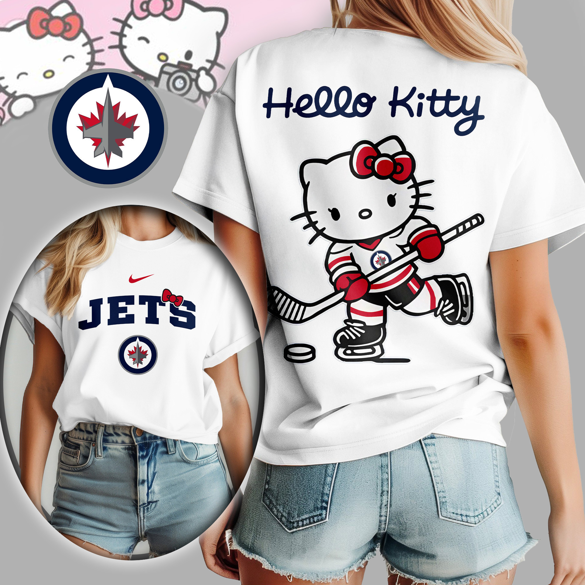 Winnipeg Jets | Premium NHL Hello Kitty Women's Shirt TD