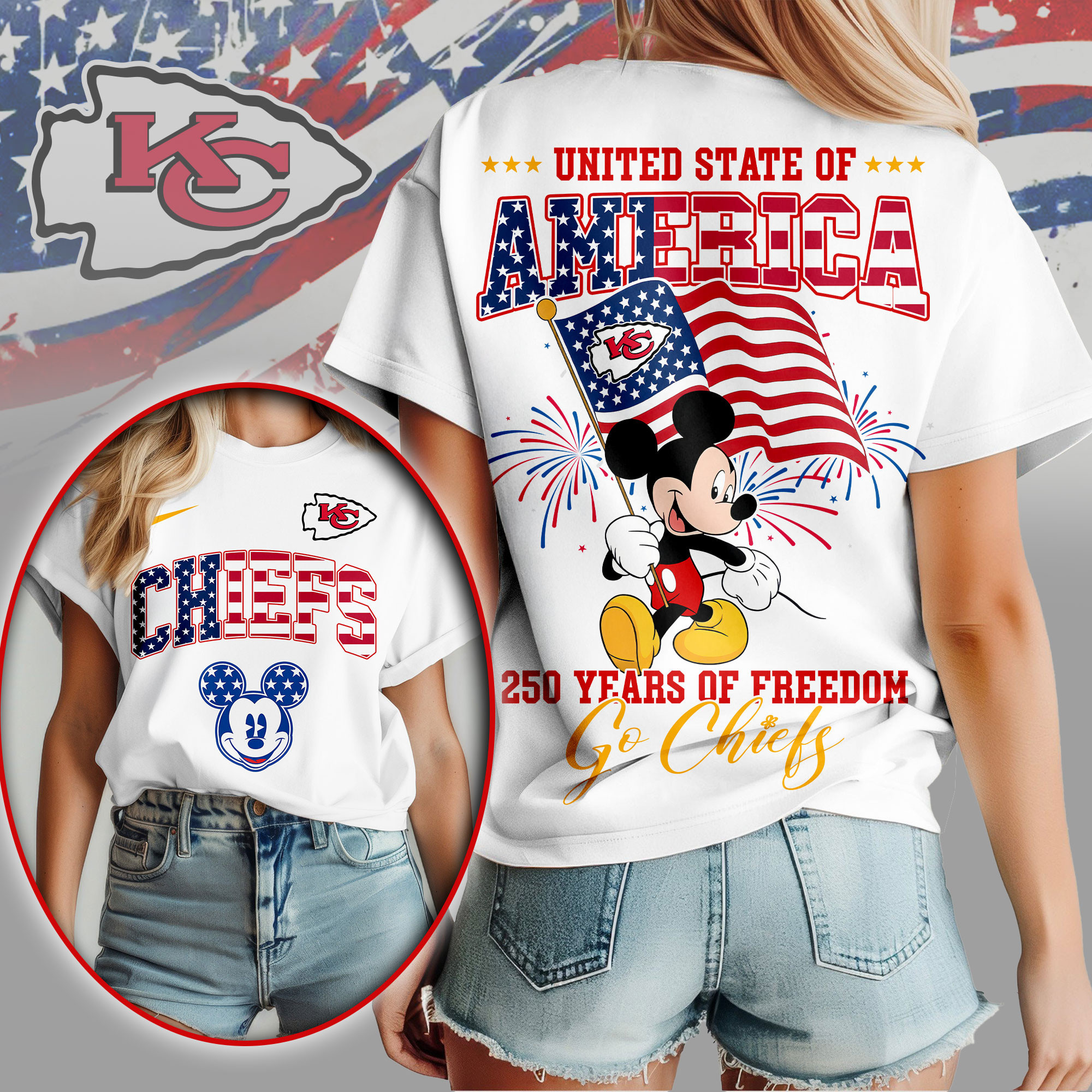 Kansas City Chiefs | Premium NFL Freedom 250 3D Shirt NY