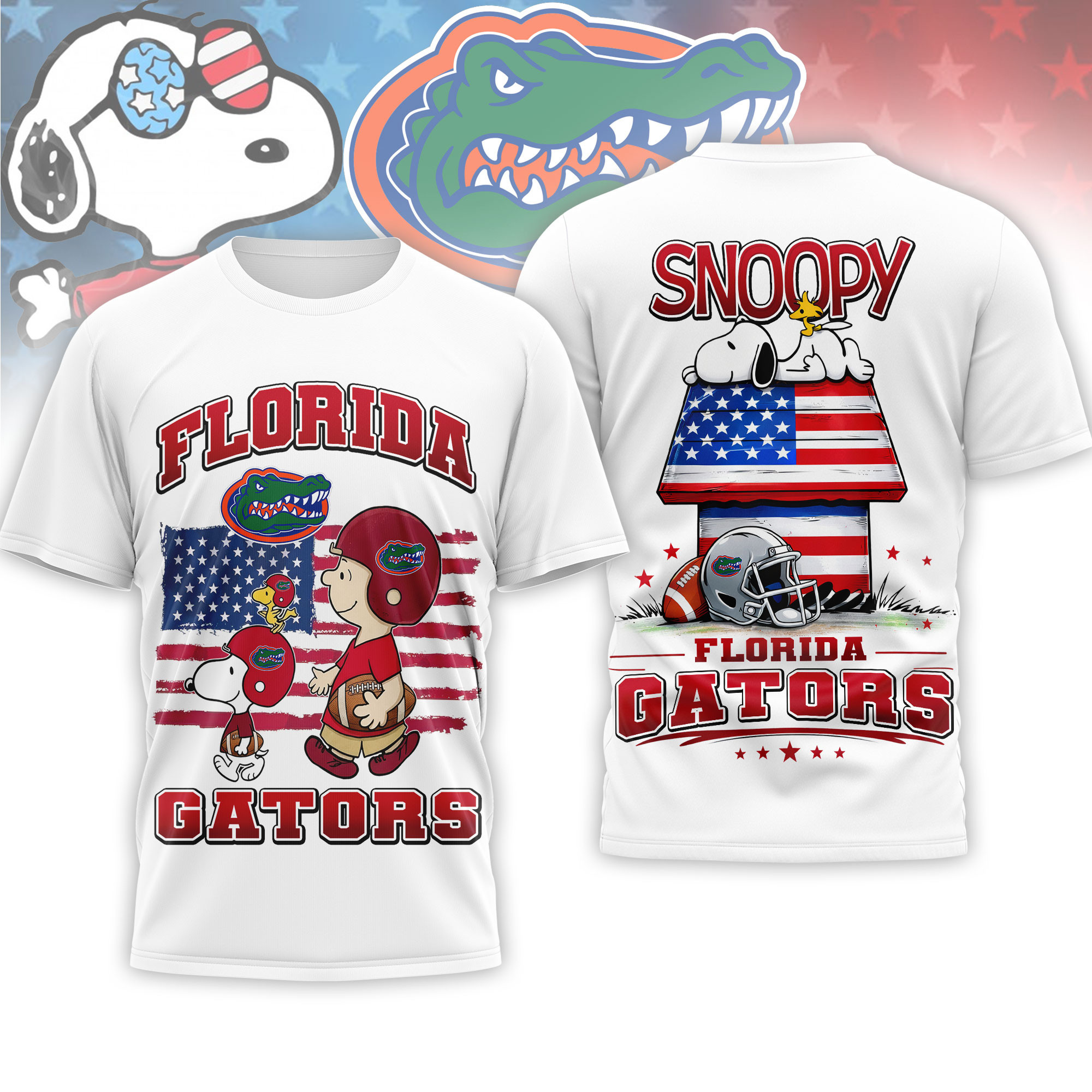 Florida Gators | Premium NCAA America 250 with Snoopy 3D Shirt NTH1