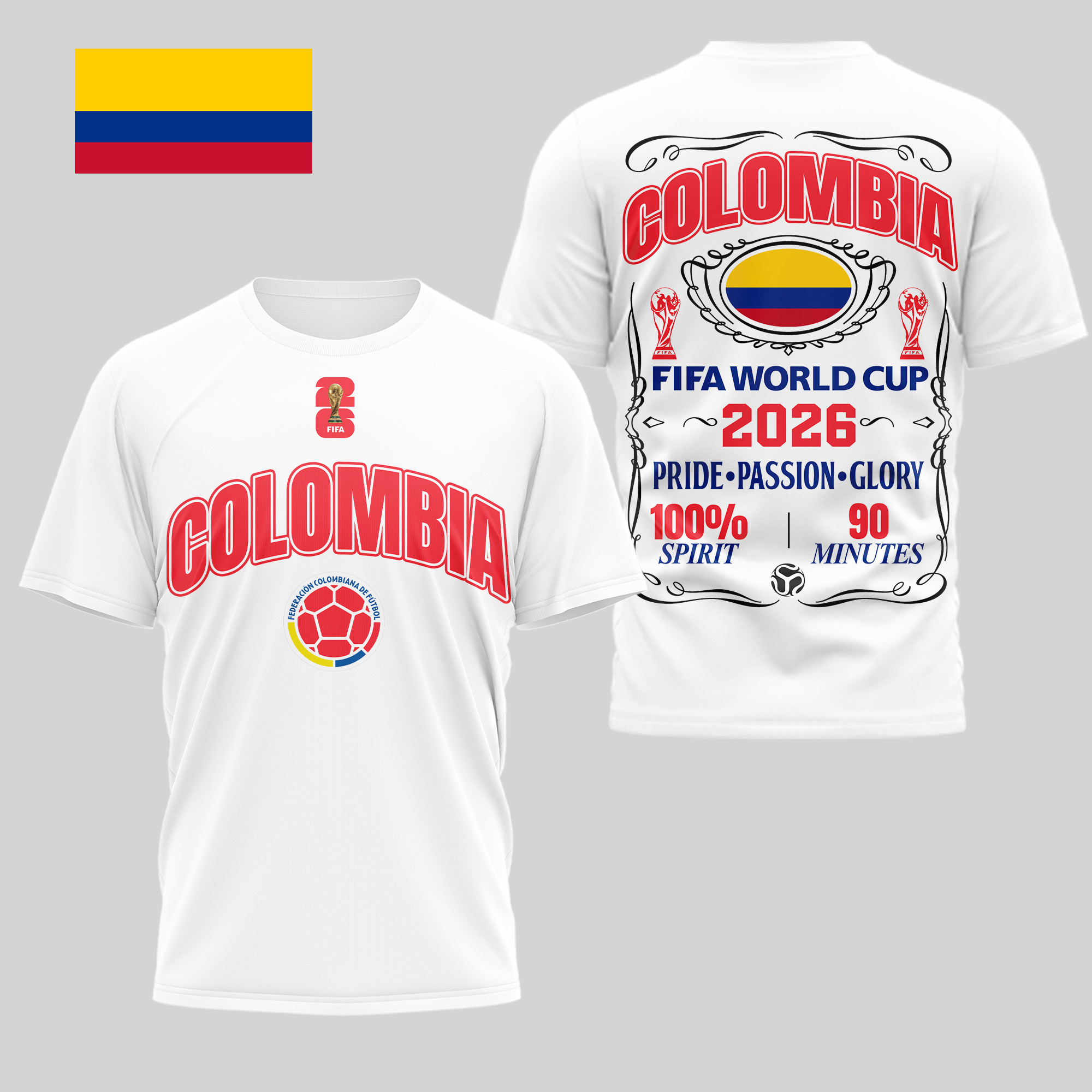 Colombia | Premium WC26 Pride Passion Glory 3D Shirt TD