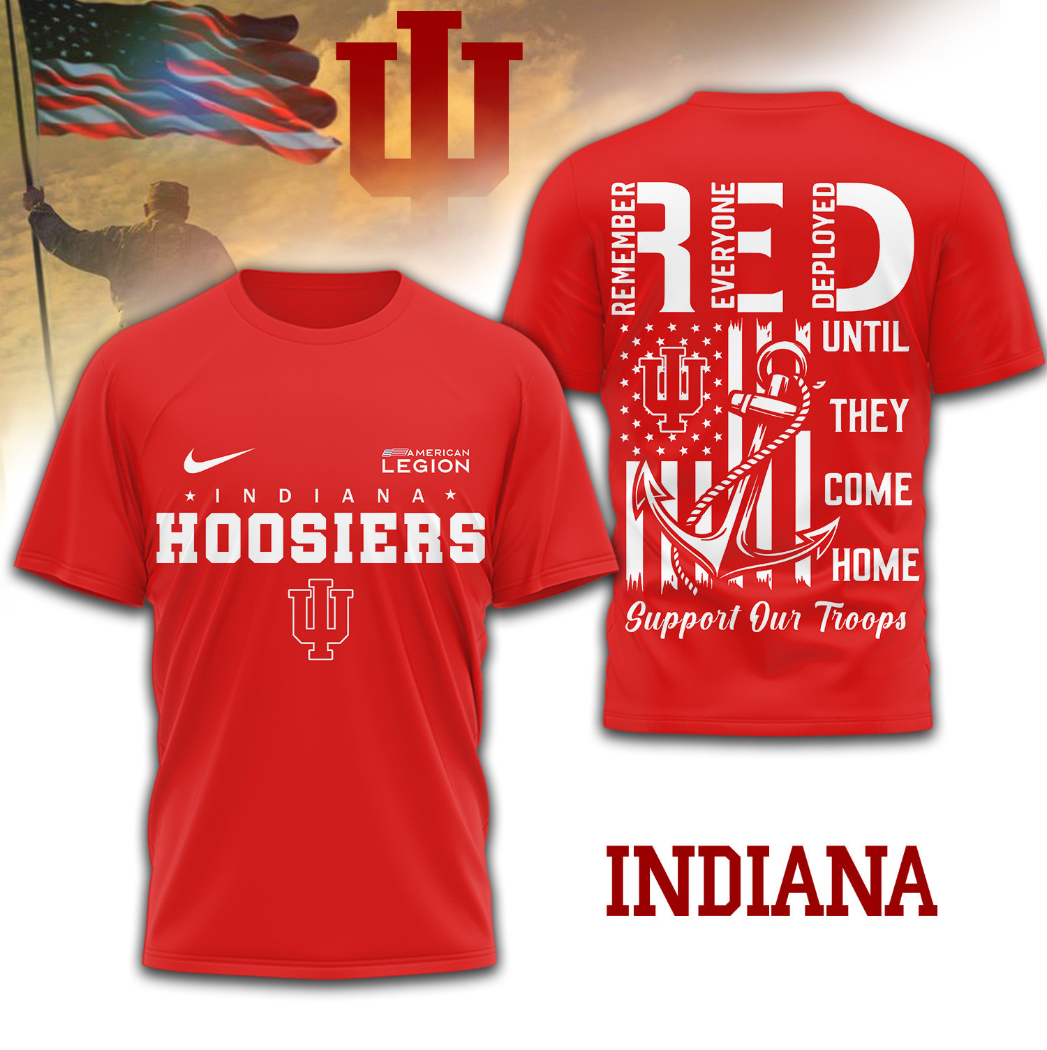 Indiana Hoosiers | Premium NCAA Red Friday Shirt TD