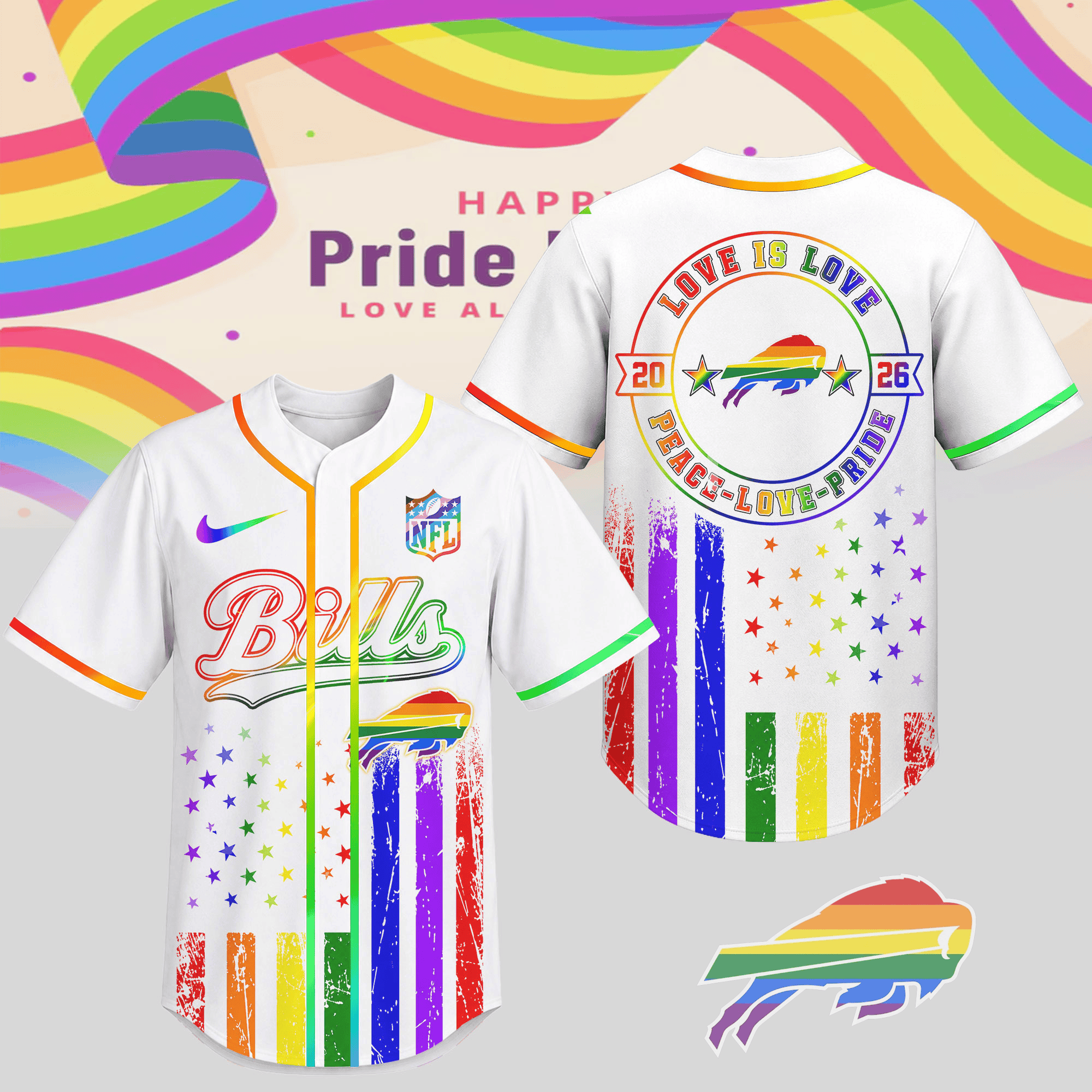 Buffalo Bills | Premium NFL Pride Love Limited Edition Jersey NTH1