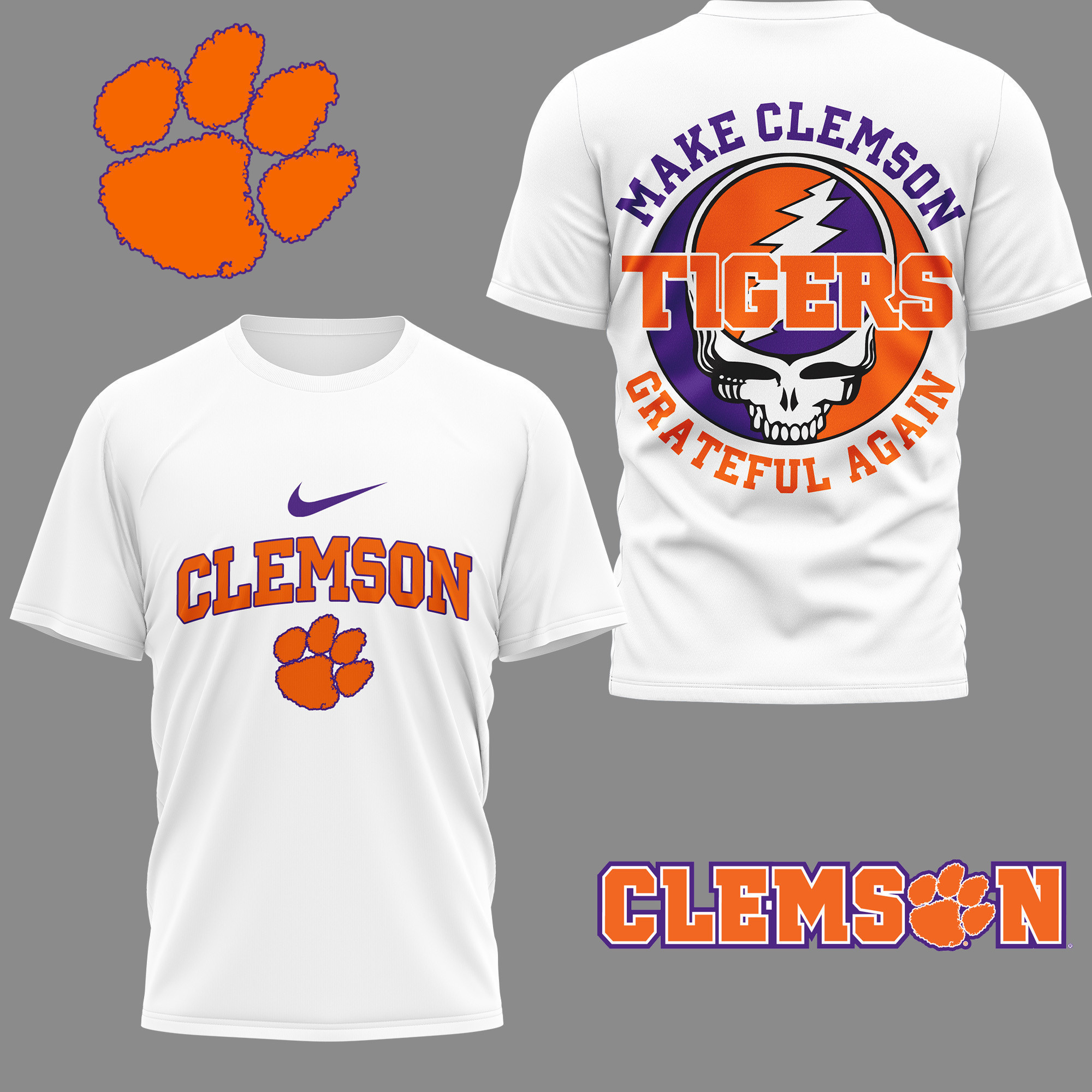 Clemson Tigers | Premium NCAA Grateful Game Day 3D Shirt NY
