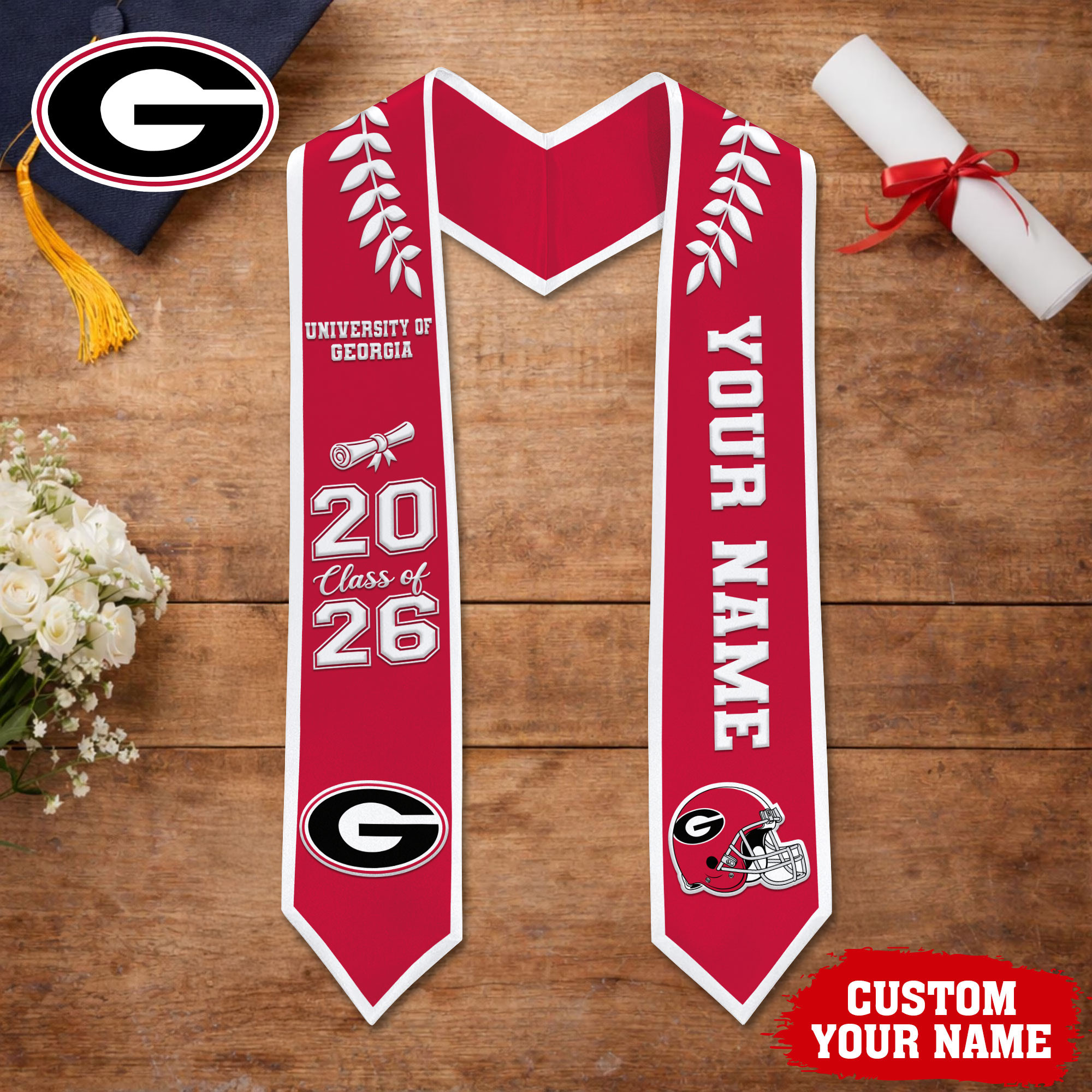 Georgia Bulldogs | Premium NCAA Graduation Stole NY