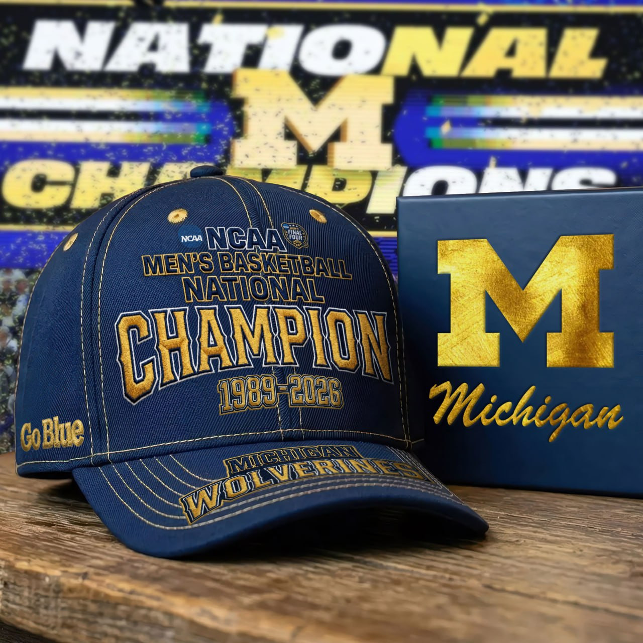 Michigan Wolverines | Premium NCAA Men's Basketball National Campion 2026 Classic Cap HY