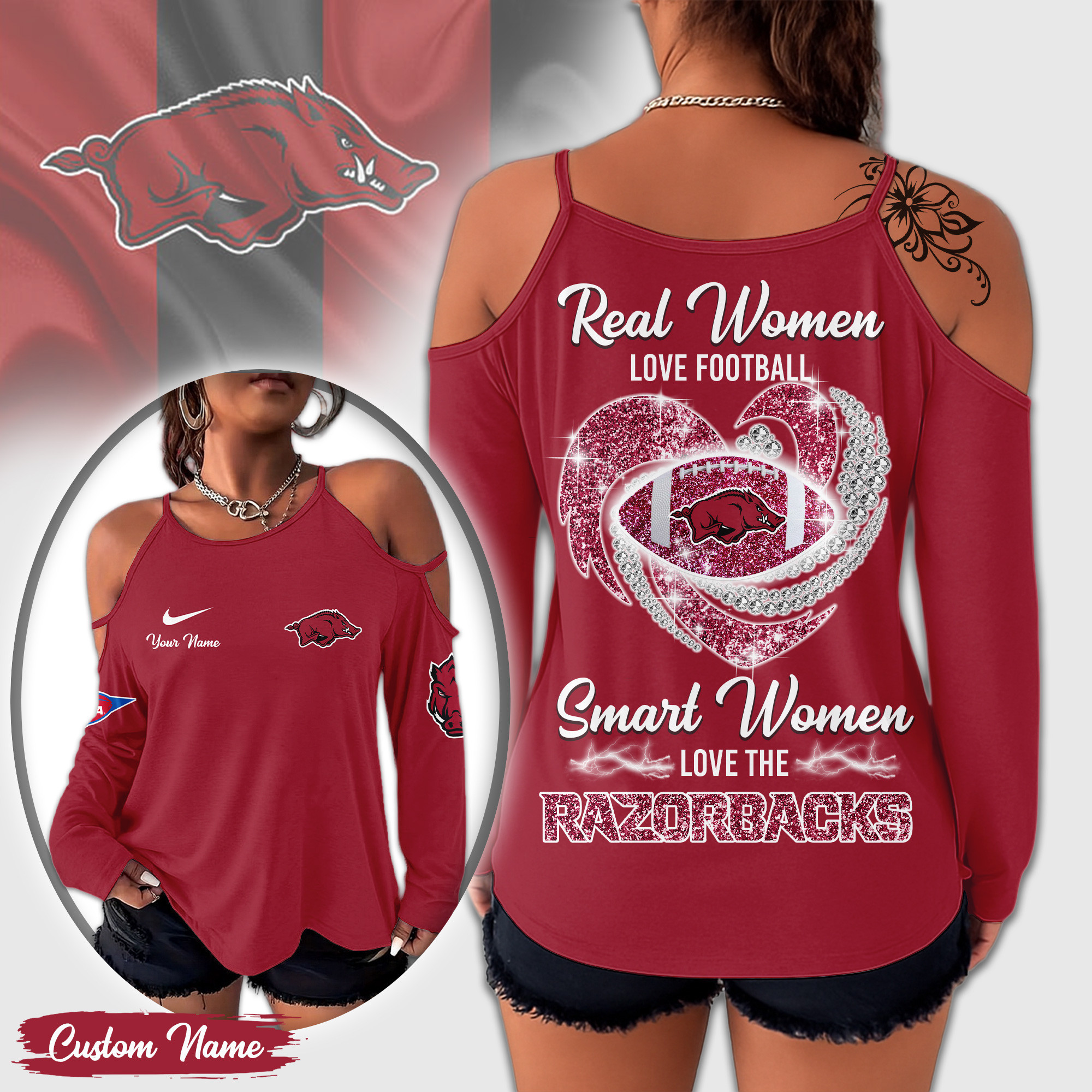 Arkansas Razorbacks | Premium NCAA Lady Tshirt TD
