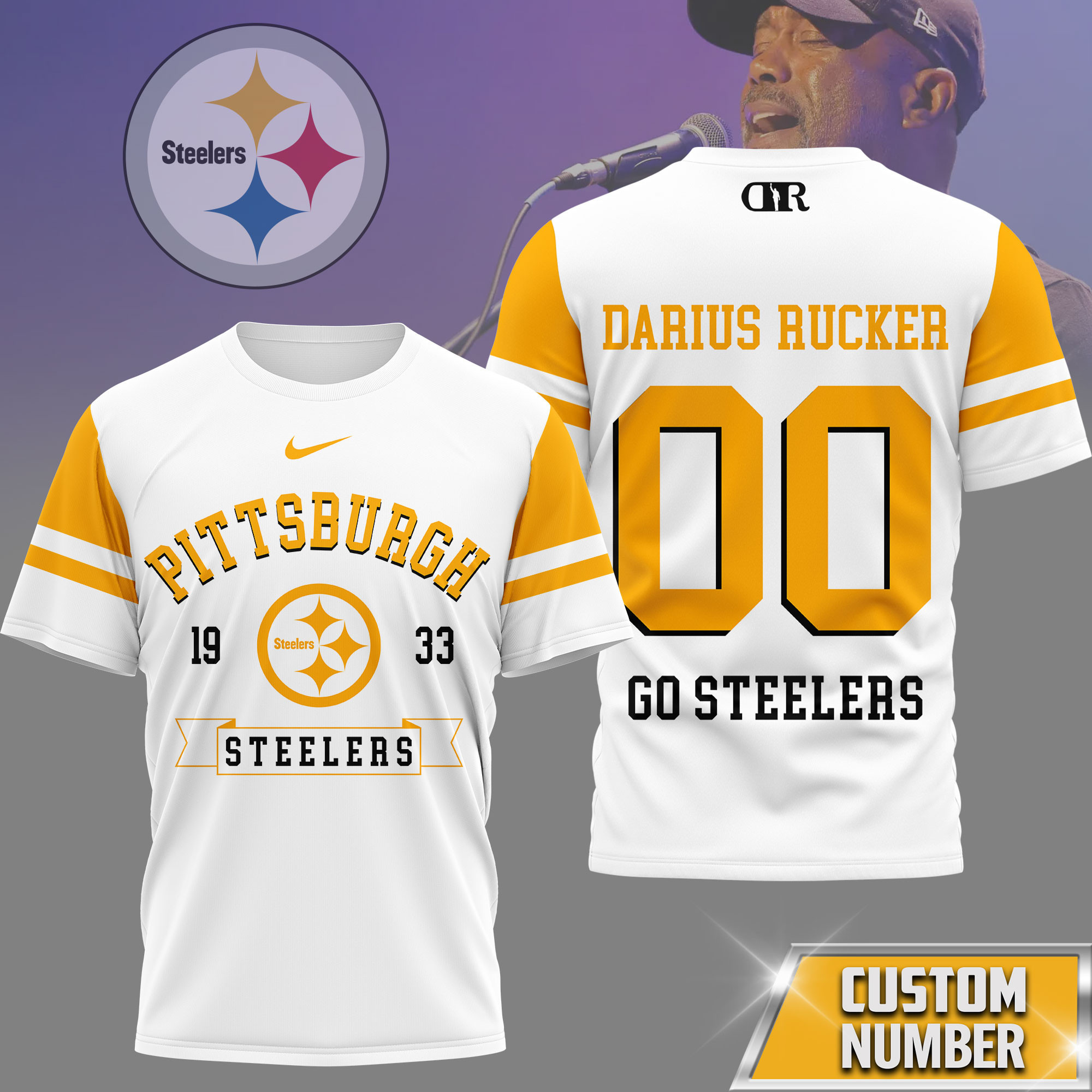 Pittsburgh Steelers | Premium NFL Darius Rucker Fan 3D Shirt NY