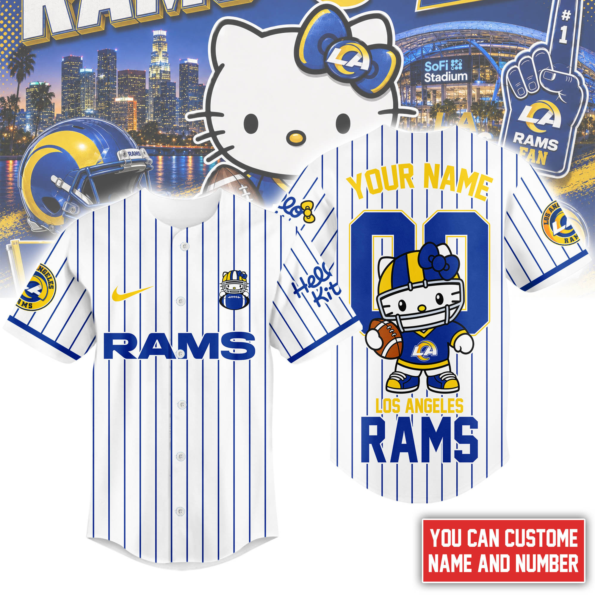 Los Angeles Rams | Premium NFL Kitty Game Day Custom Jersey Shirt NTH1