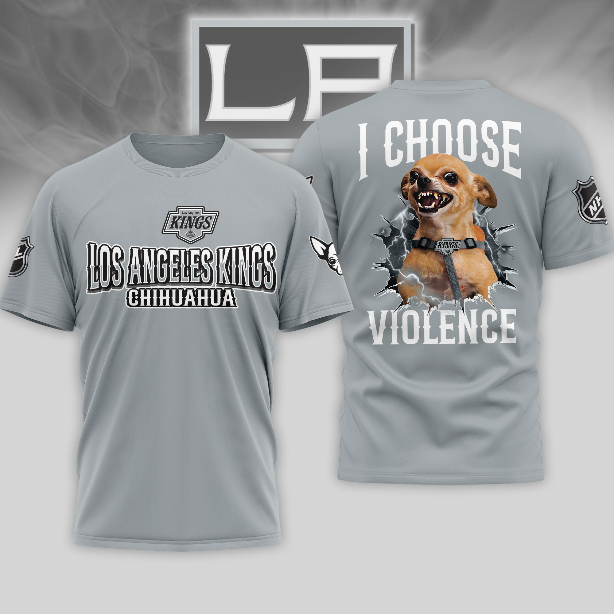 Los Angeles Kings | Premium NHL Chihuahua Violent 3D T-Shirt HY