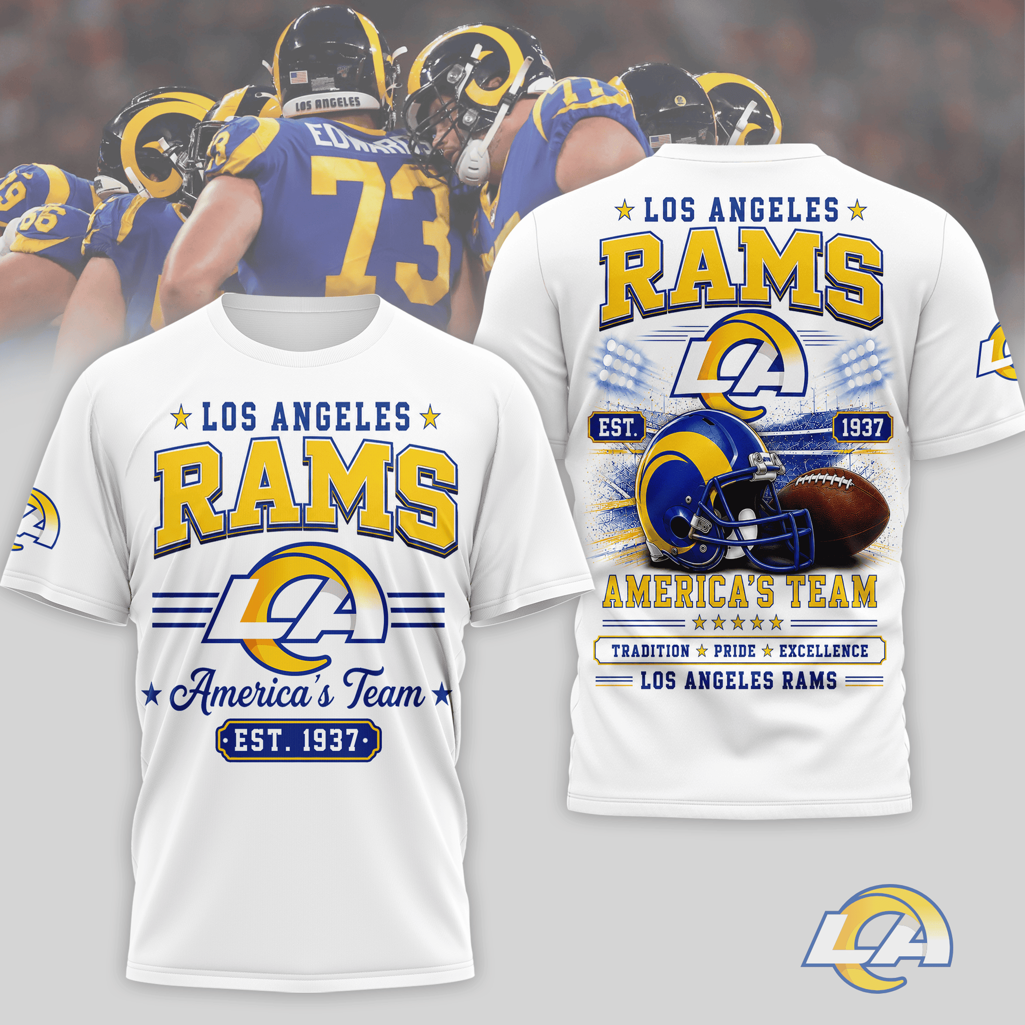 Los Angeles Rams | Premium NFL Team Tradition Pride 3D Shirt NTH1