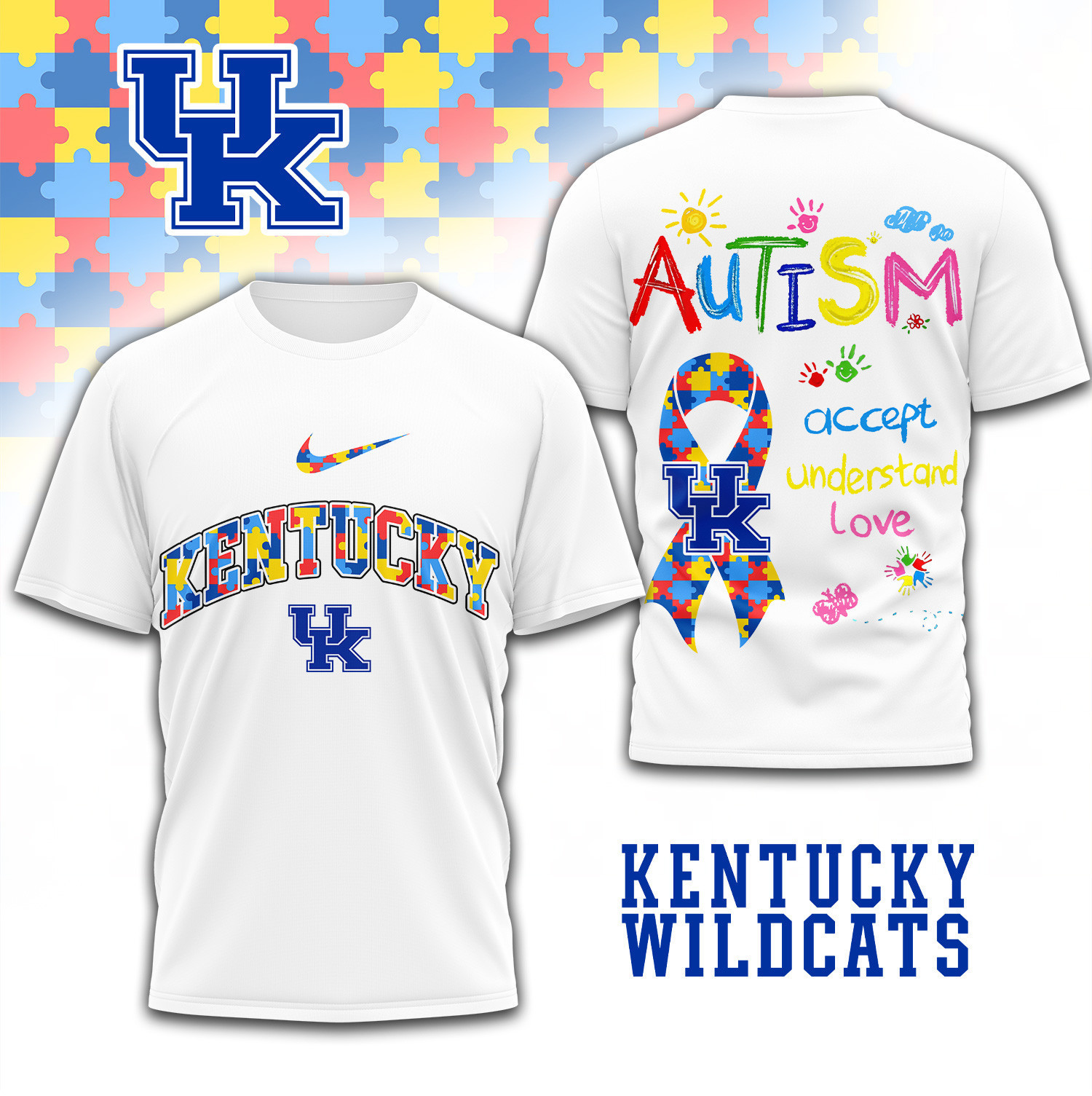 Kentucky Wildcats | Premium NCAA Autism 3D Shirt TD