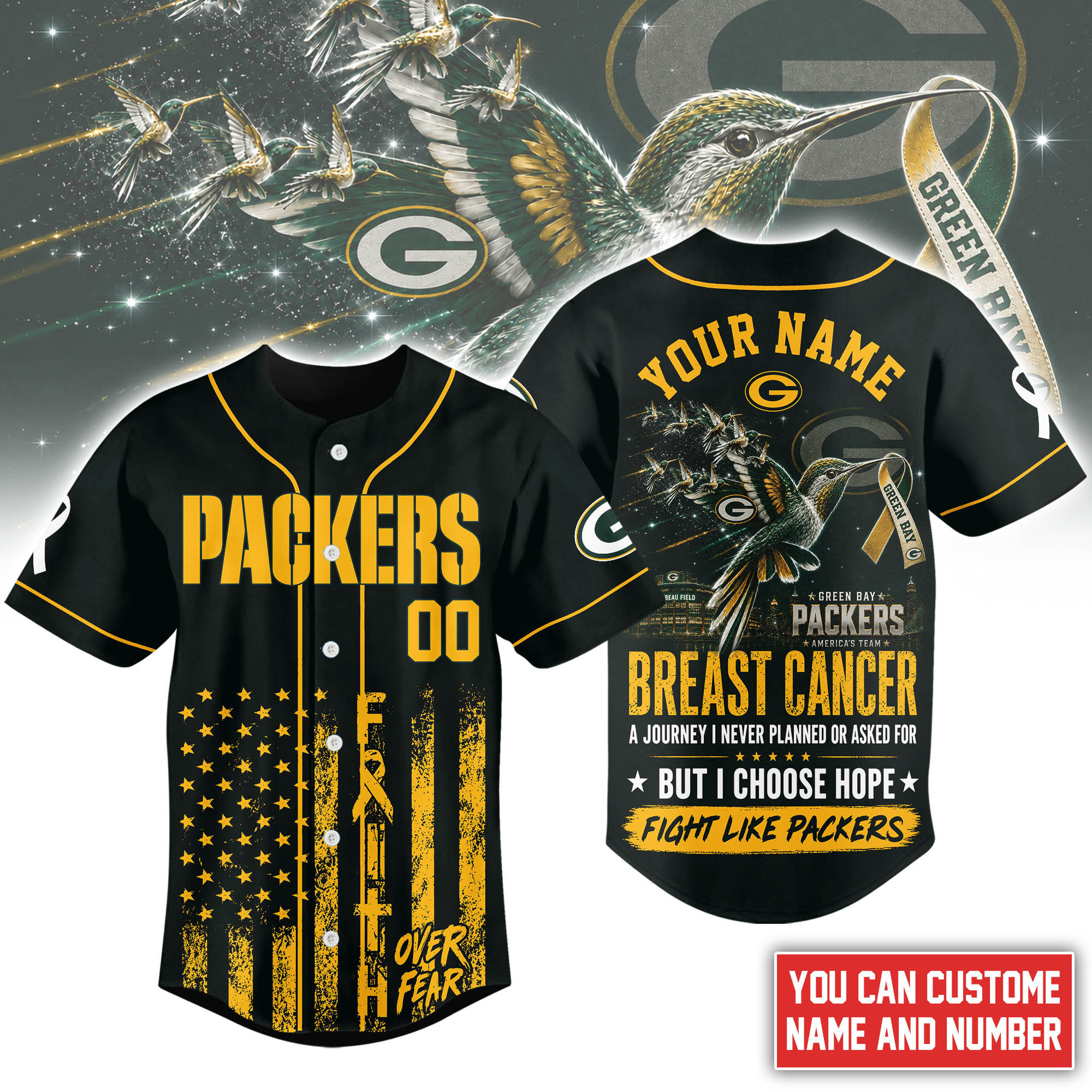 Green Bay Packers | Premium NFL Hope Over Fear Jersey NTH1