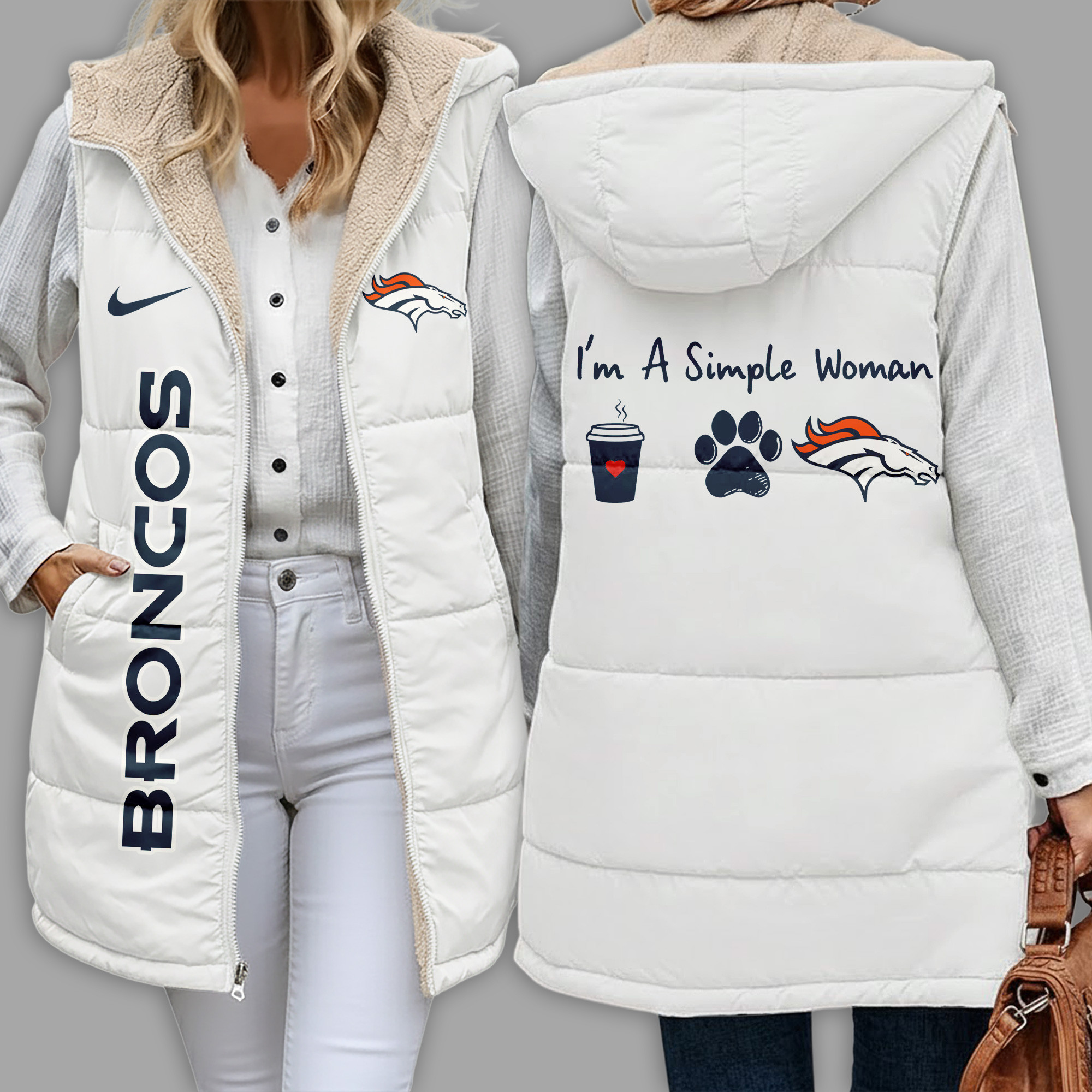 Denver Broncos | Premium NFL Simple Girl Quilted Vest TD
