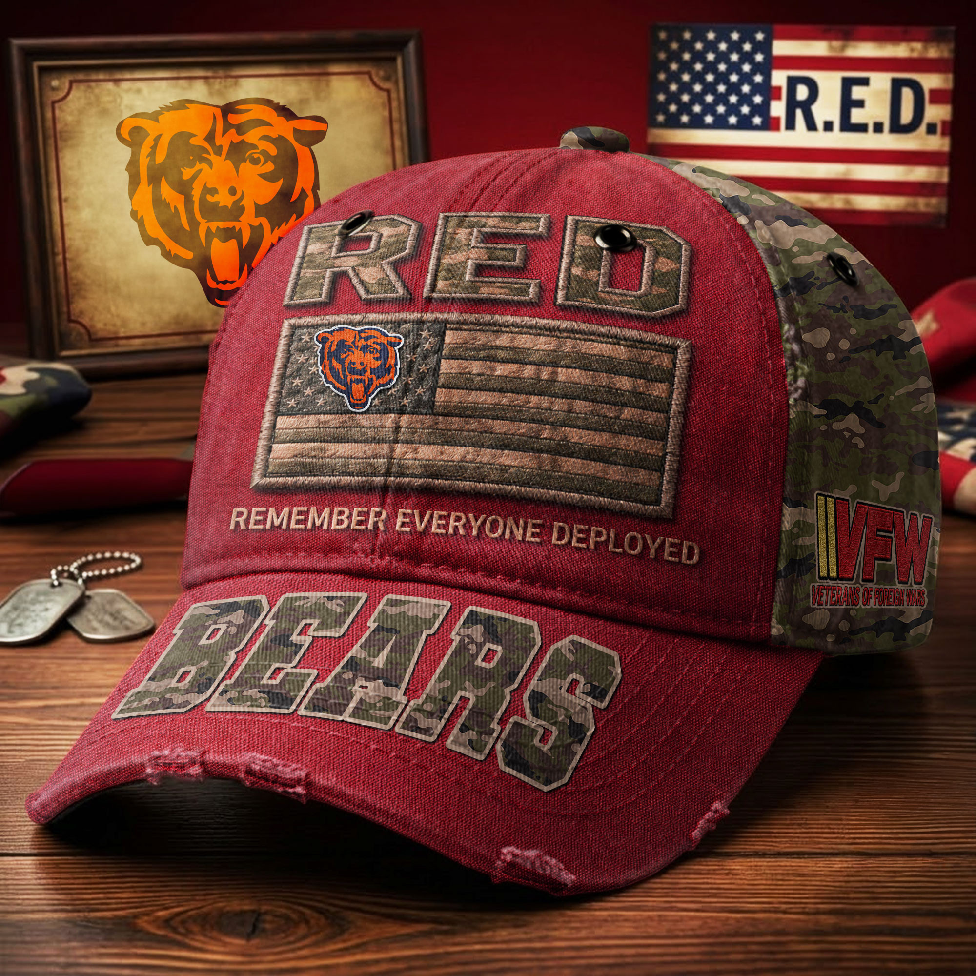 Chicago Bears | Premium NFL Remember Everyone Deployed Classic Cap TD