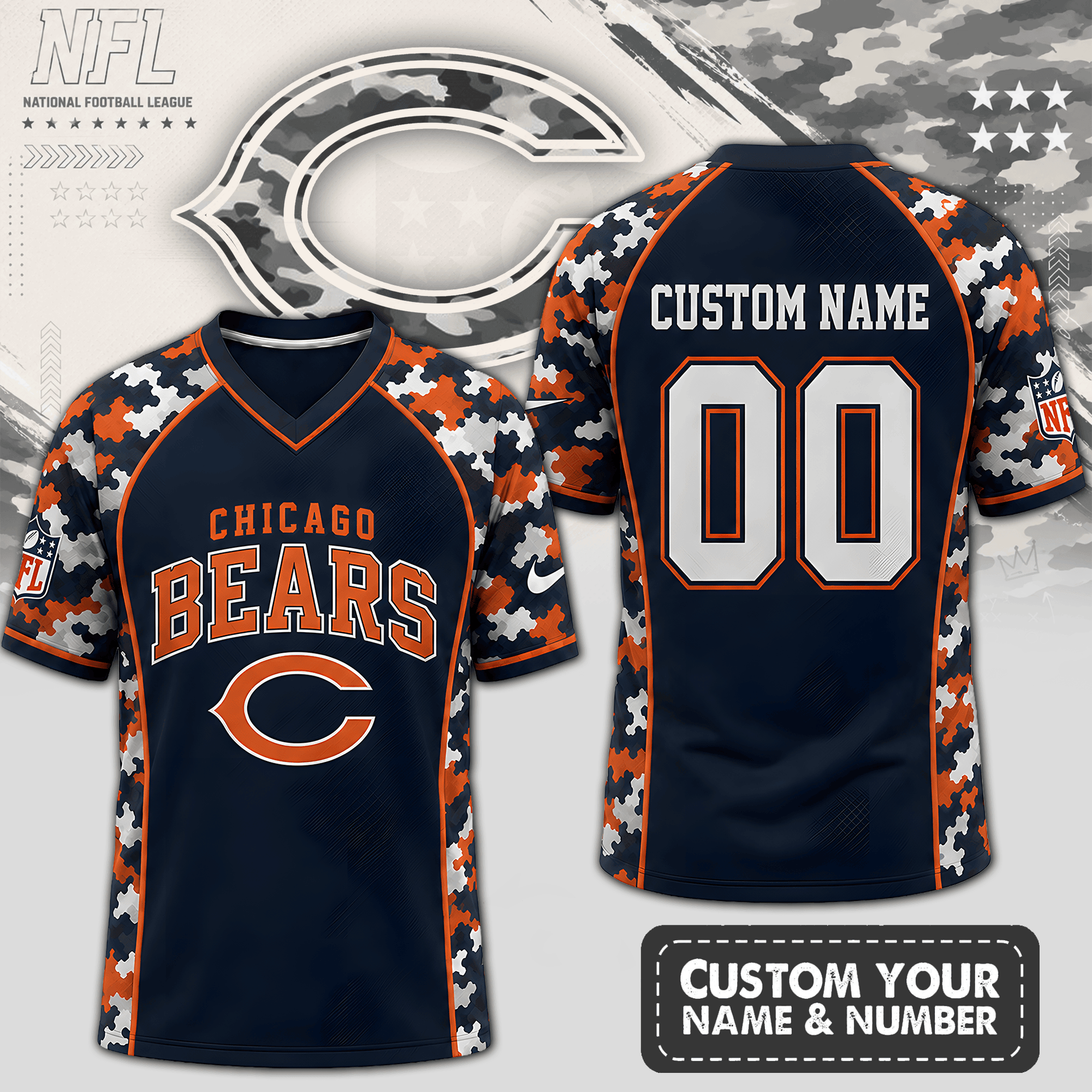 Chicago Bears | Premium NFL Born for Game Day V-Neck Jersey NTH1