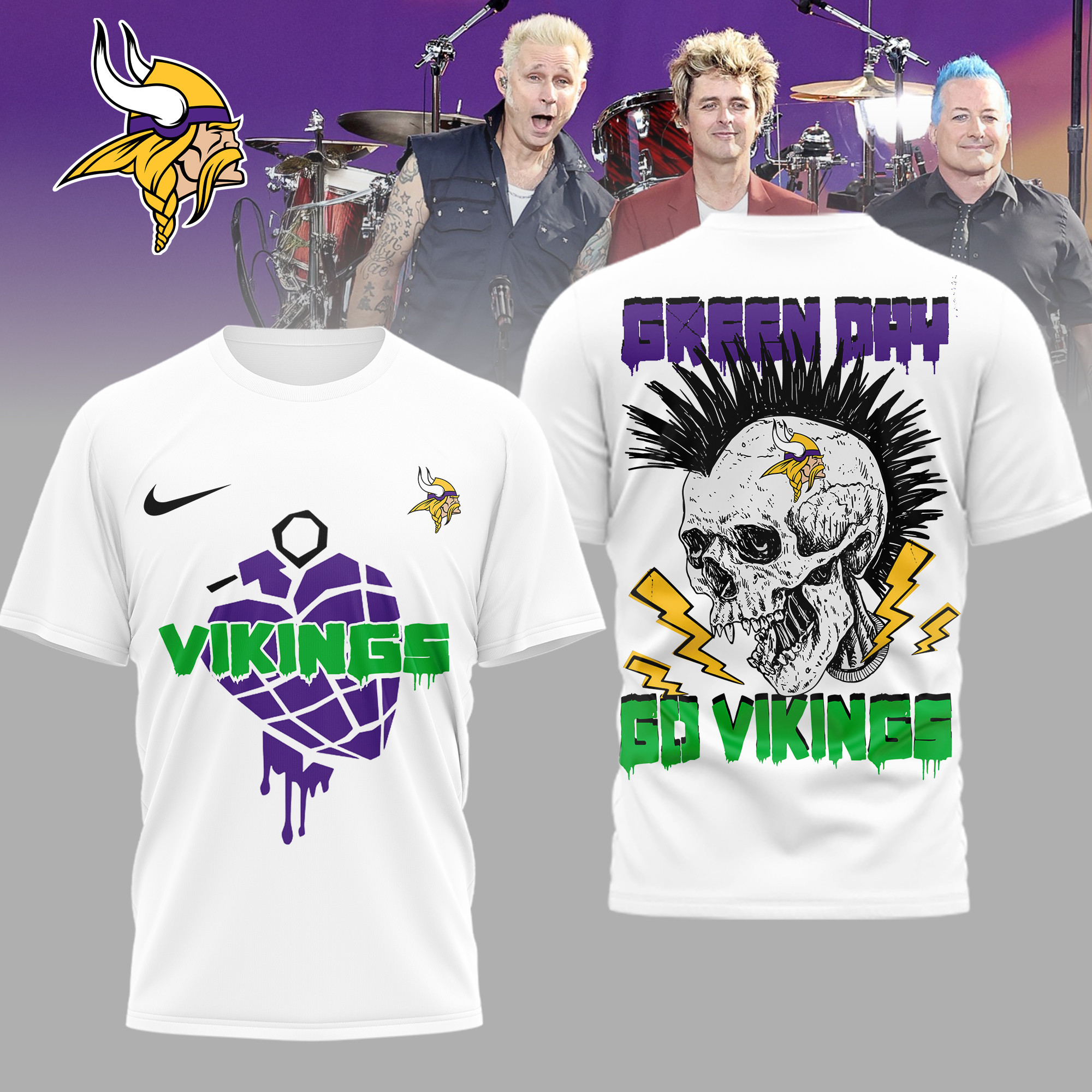 Minnesota Vikings | Premium NFL Green Day Football 3D Shirt