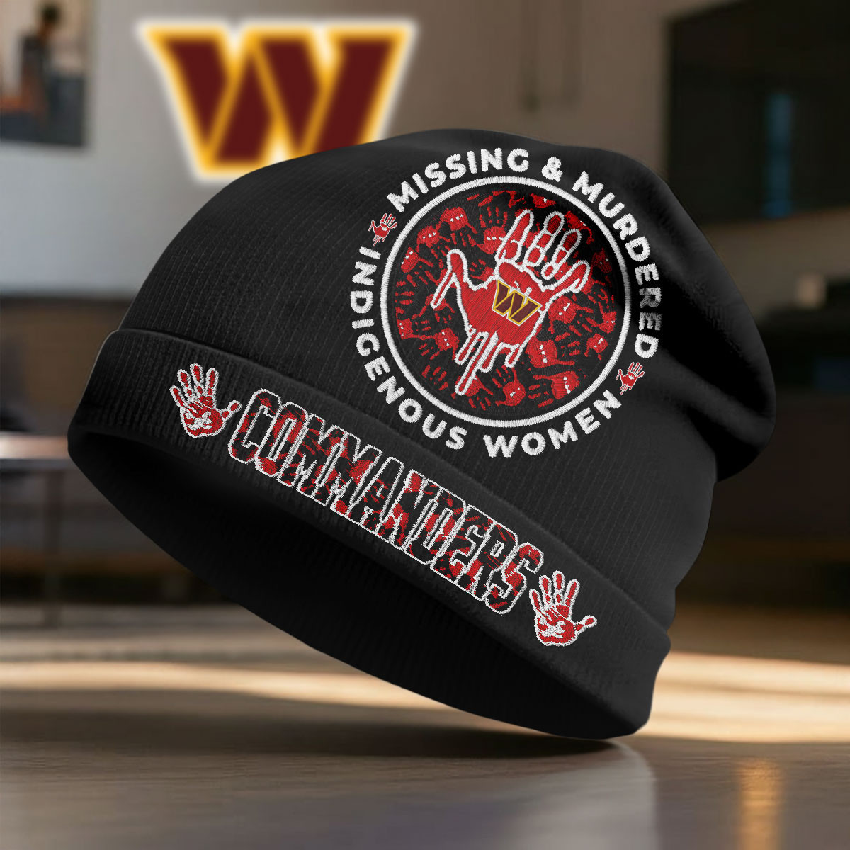 Washington Commanders | Premium NFL MMIW Awareness Beanie Hat NY
