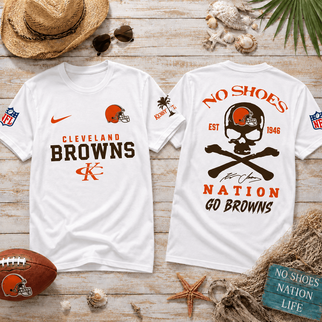 Cleveland Browns| Premium NFL No Shoes Nation Fan 3D Shirt NY